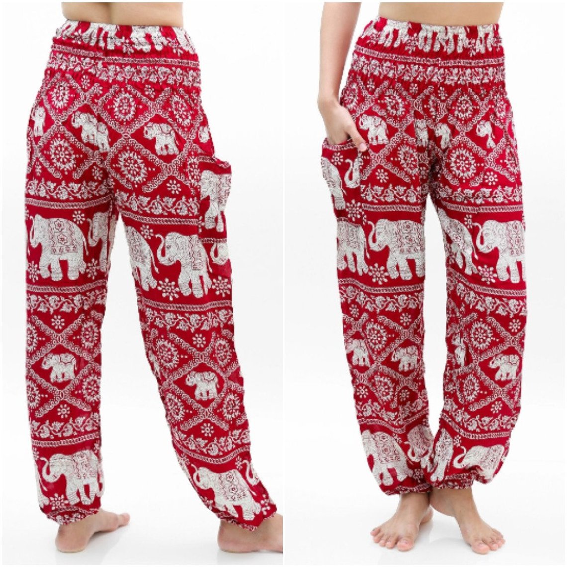 Burgundy ELEPHANT Pants Women Boho Pants Hippie Pants Yoga – Flower of Life