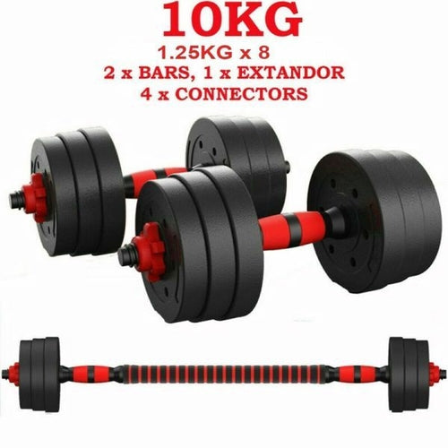 10/15/20/30KG Steel Dumbbells Barbell Set Adjustable Gym Weights