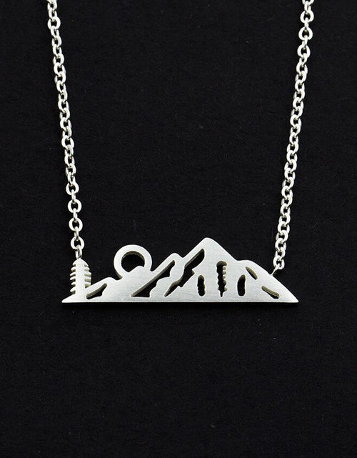 Load image into Gallery viewer, Dainty Simple Sun On Mountain Top Pendant

