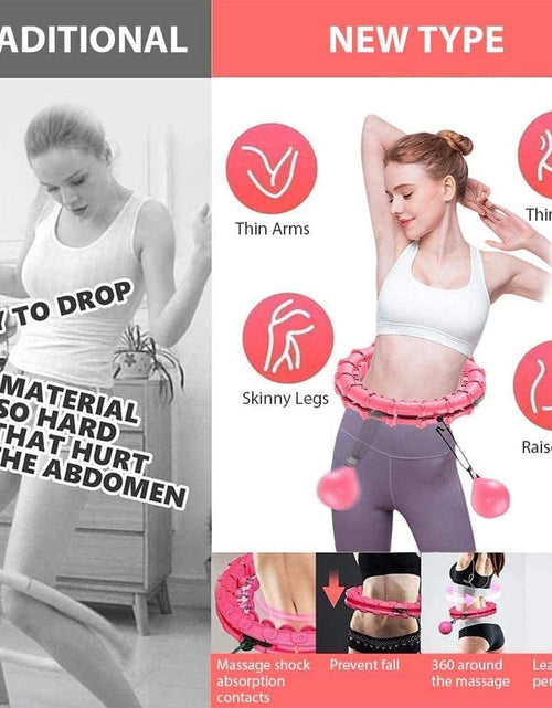 Load image into Gallery viewer, 18-24Knots Adjustable Exercise Hoop Smart Exercise Hoop Weight Loss
