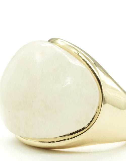 Load image into Gallery viewer, Large Oval Genuine White Stone Ring
