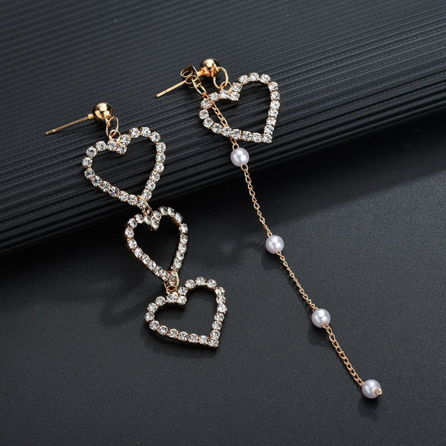 Crystal Love Heart Dangle Earrings