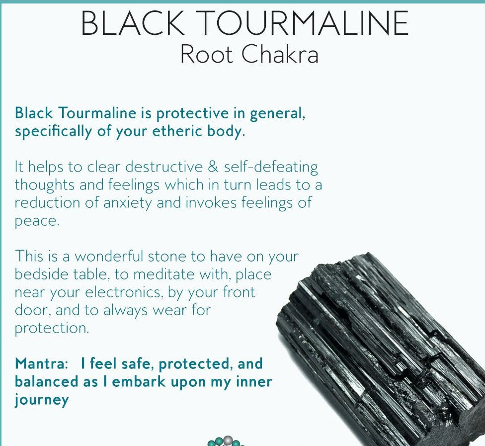 Black Tourmaline Quartz Stretch Bracelet! Natural Crystals & Handmade!